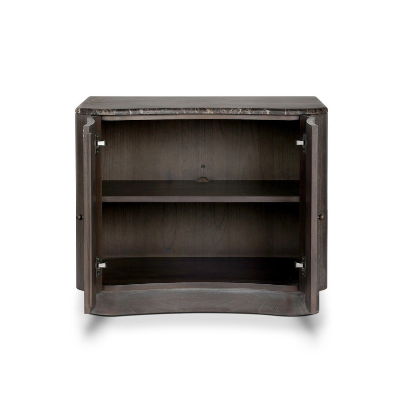 Boa Nightstand-Sandy Mindi Veneer, Espresso Mindi Veneer