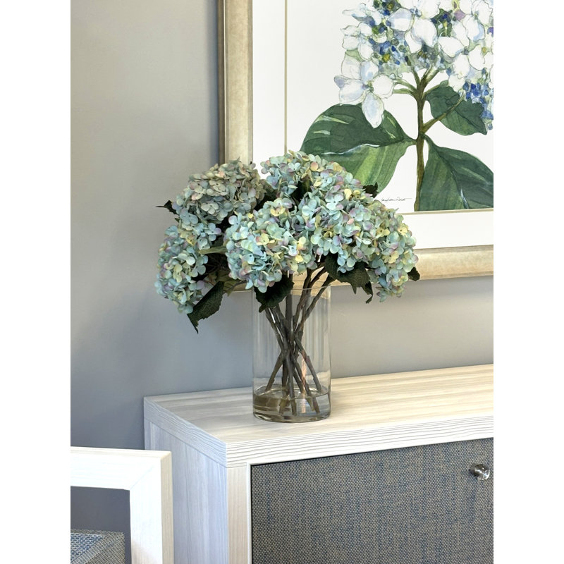 White, Blue And Green Hydrangea Bouquet, Blue