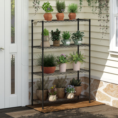Cavazos 4-Tier Height Adjustable Steel Shelving Unit