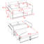Lit escamotable confortable avec housse en velours, réglable pour la fonction 2 sièges de la chambre à coucher, rembourrage en mousse, port-1032185307