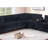 Modern Style L-Shape 4Pc Sectional Set Reversible Loveseat USB Ports Cup Holder Armless Chair Plastic Legs Corduroy Upholstered Black Finish Primary Living Room-2010007266