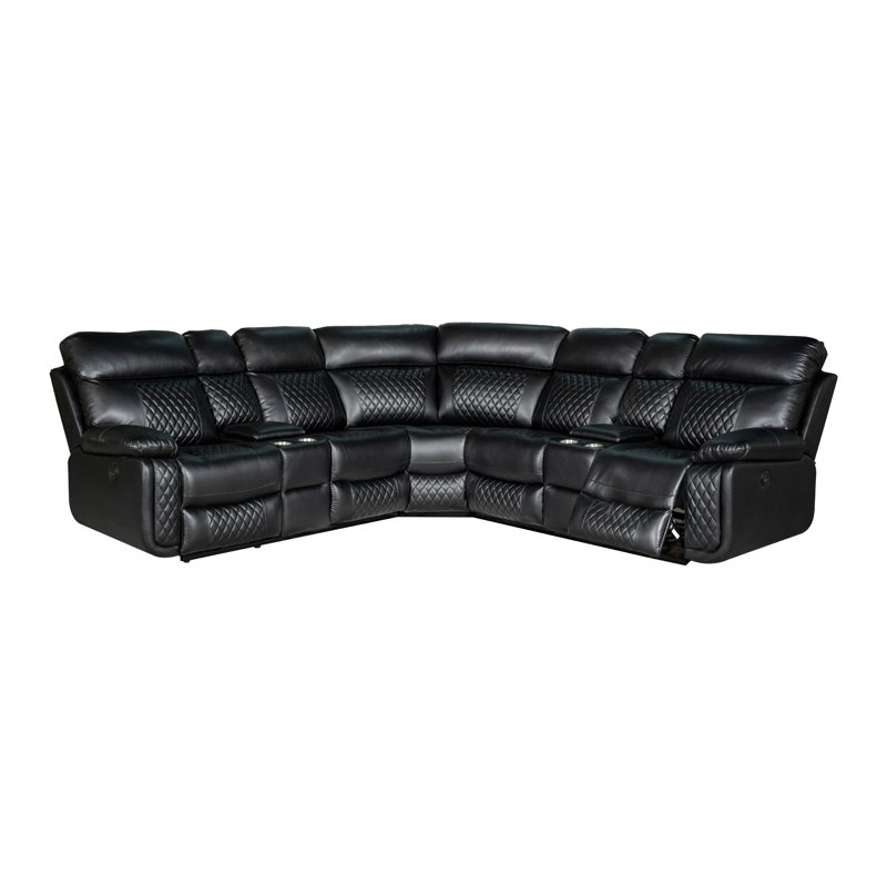 Canapé modulaire inclinable 3 pièces Infinity, Noir