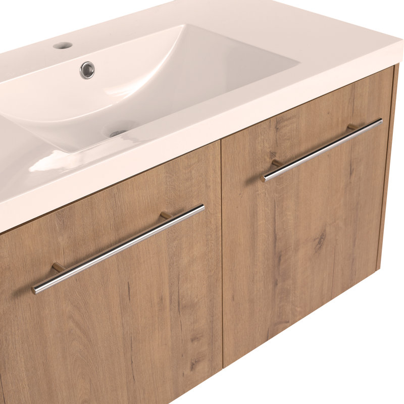 Armoire de salle de bain 36 po avec lavabo, portes et conception à fixation flottante