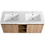 Meuble-lavabo mural 48 po avec deux lavabos - Plateau de porte à fermeture douce