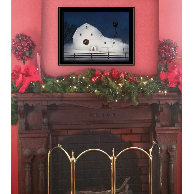 Art mural encadré de Noël, nuit étoilée pour le salon, décoration murale par Lori Deiter