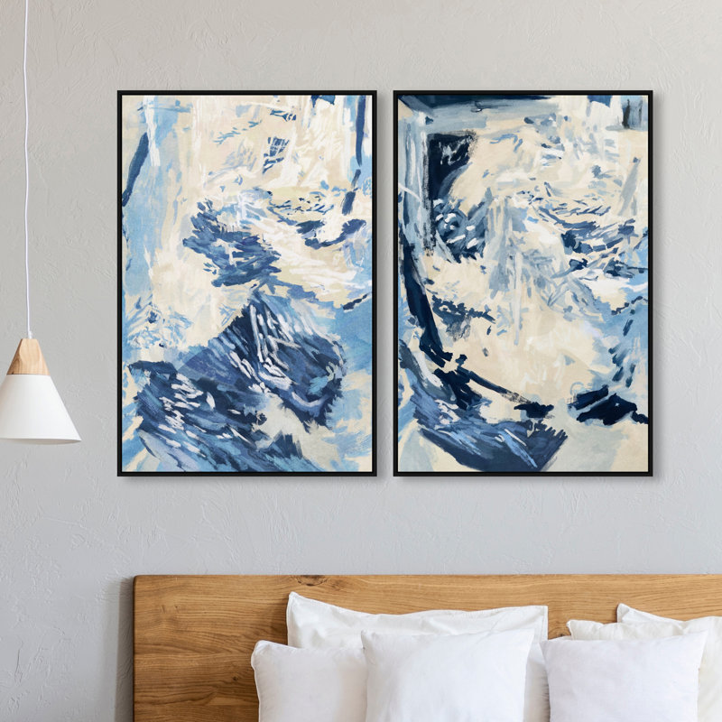 Coastal Feel Set Set by Oliver Gal, 25"H x 37"W, Black Floater Frame