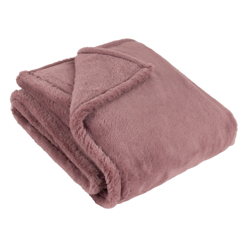Kallu Throw Machine Woven Throw Blanket, 130cm W x 170cm L, Pink