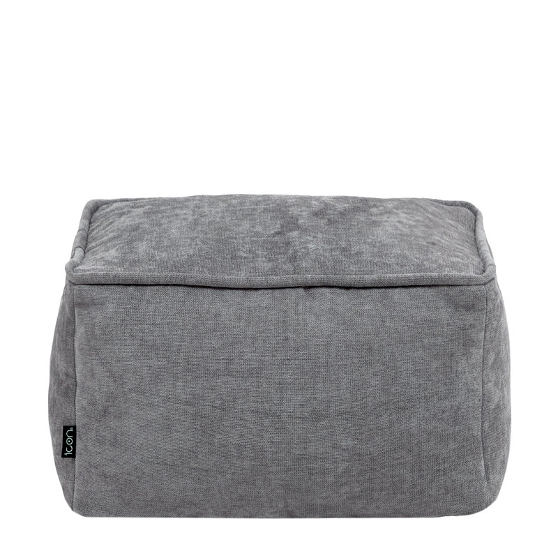 icon Amara Chenille Bean Bag Pouffe Natural, Grey