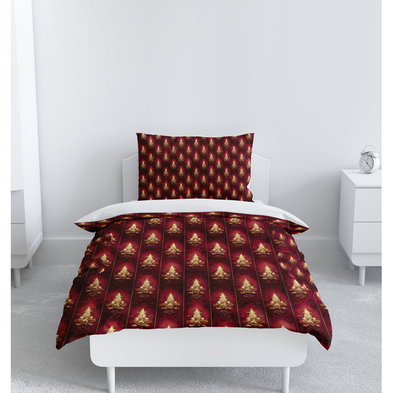 Polyester Striped and Abstract Duvet Cover Set, King Duvet Cover + 2 King Shams
