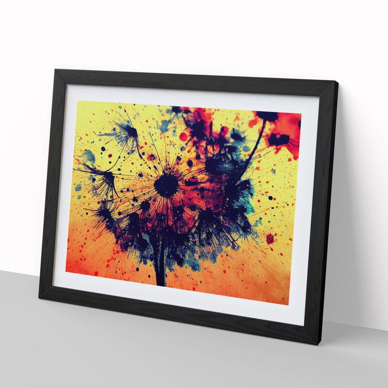 Dandelion Splash - Framed Print, Black, 46cm H x 64cm W x 2cm D