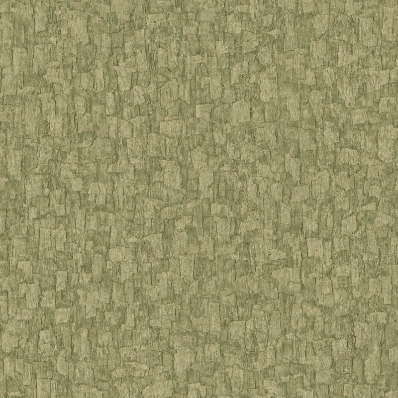 Surfaces Collection Bark Texture Wallpaper Roll, Green