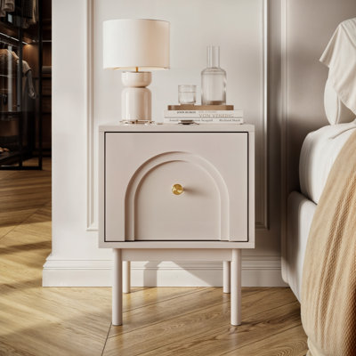 Bedside table LIBERTY nightstand with gold handle
