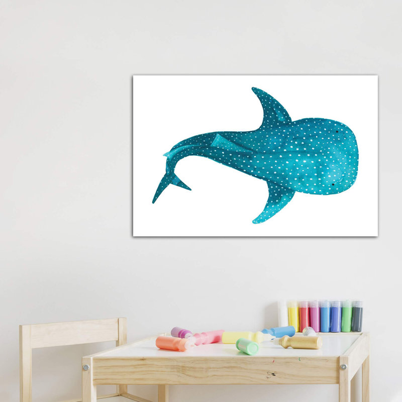 Requin baleine II - impression, Toile tendue, Pas de tapis, H 40 po x l 60 po x 1,5 po