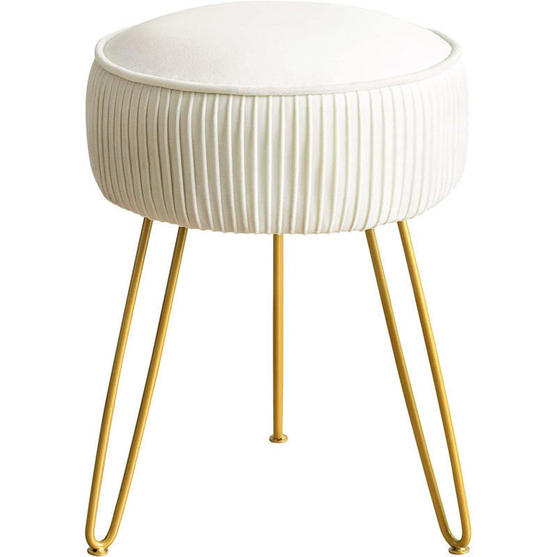 Metal Accent Stool, White
