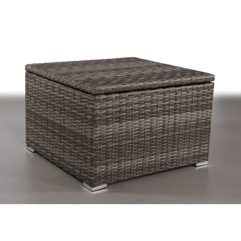 Table de bout d'extérieur avec espace de rangement - Mélange gris de profondeur de 33 po, rangement de coin modulaire de jardin rouille, gris, facile à nettoyer