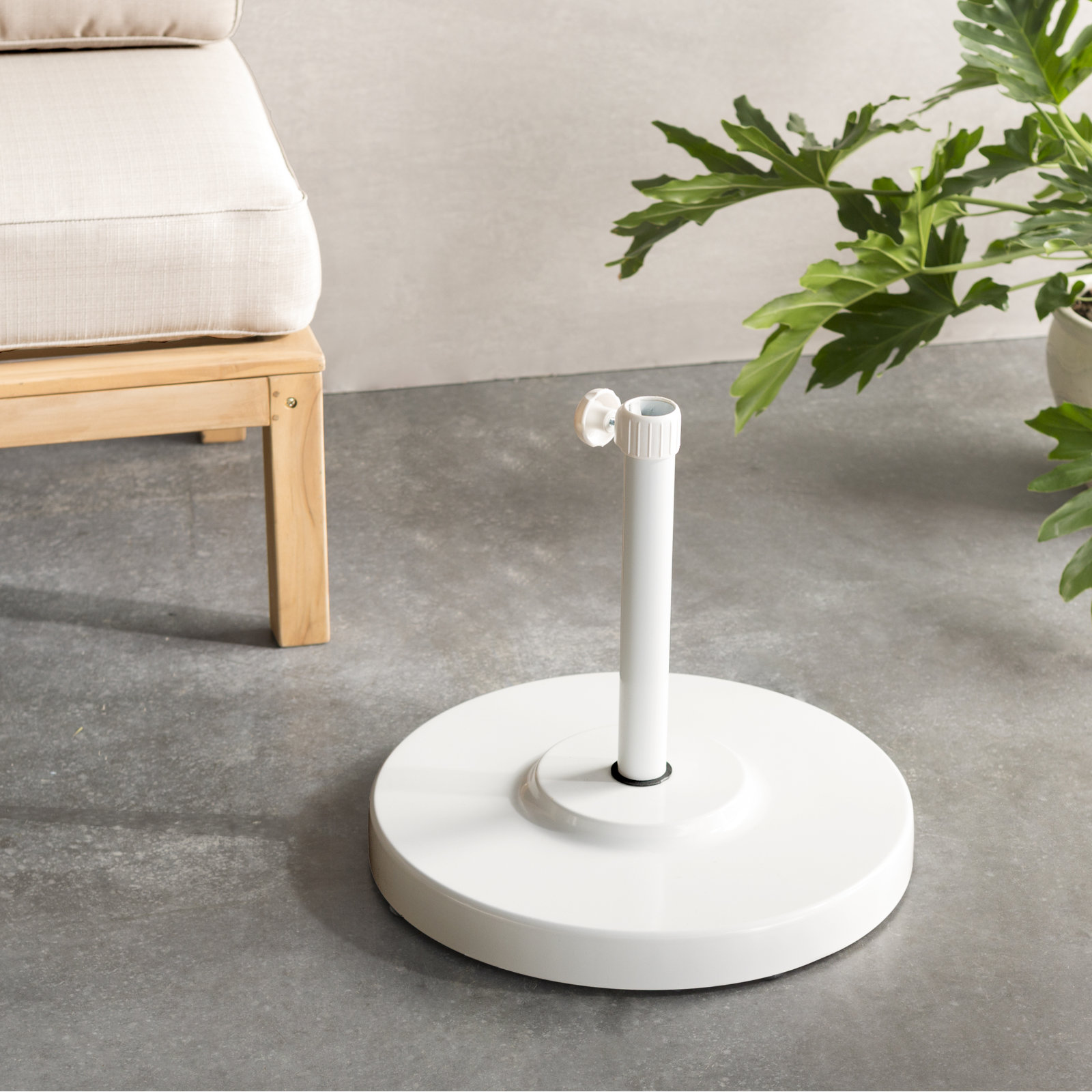 Harmonee Free-Standing Umbrella Base, White