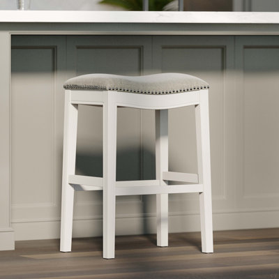 Tabouret de bar en bois de 31 po de hauteur avec siège en similicuir