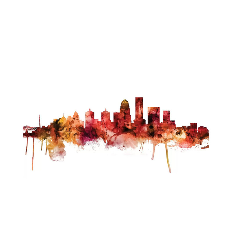 Louisville, Kentucky City Skyline by Michael Tompsett - 1 Piece Wrapped Canvas Wall Art, 20.32 cm H x 30.48 cm W