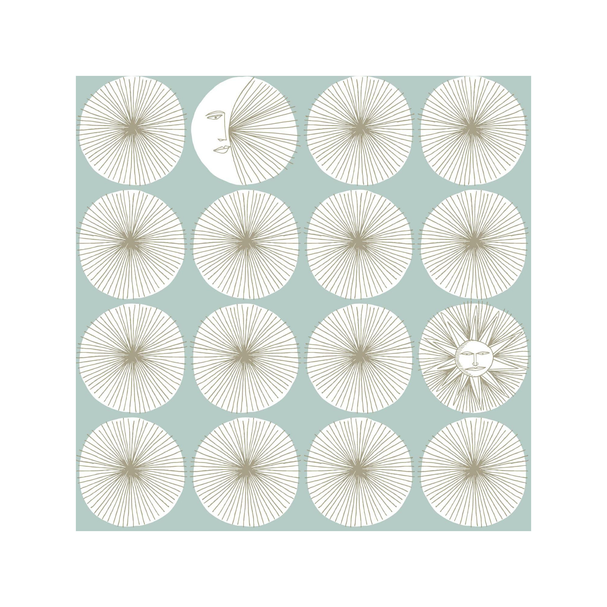 Mid-Century Peel & Stick Geometric Wallpaper, Light Blue/Glint