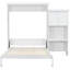 Grand lit blanc pour lit gigogne, tablettes de rangement à persiennes et lit en pin avec décoration, construction facile à monter