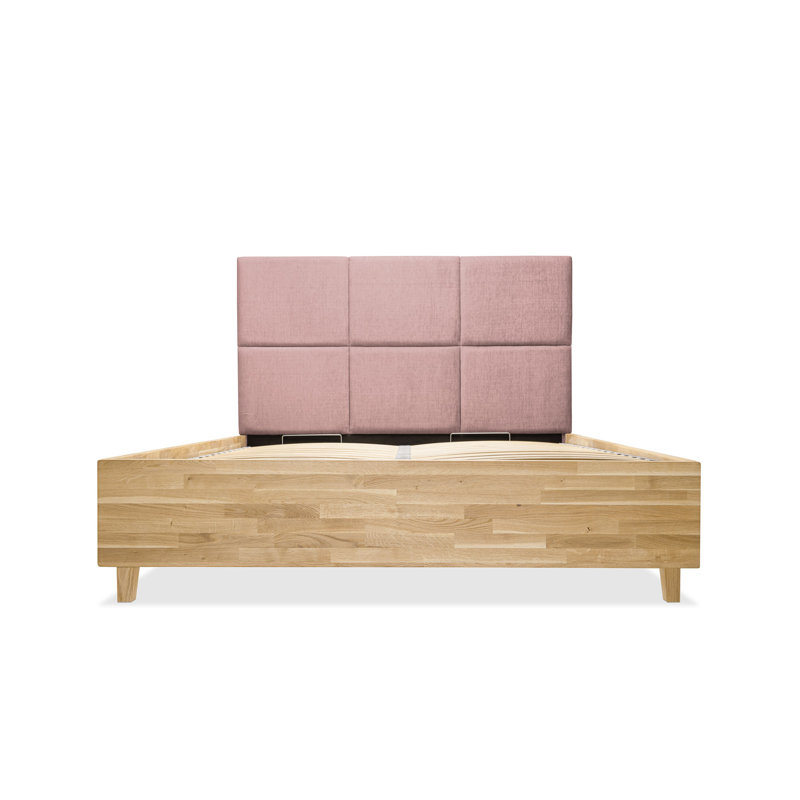 Upholstered Bed, Pink, 200 x 200 cm