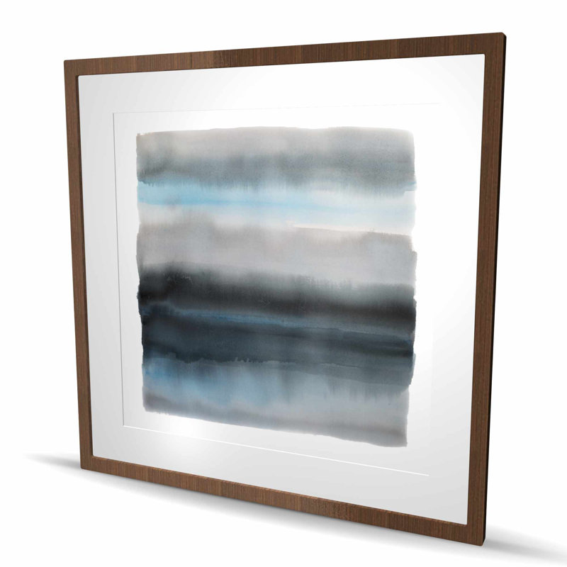 Nuance de bleu - Motif abstrait encadré, décor mat