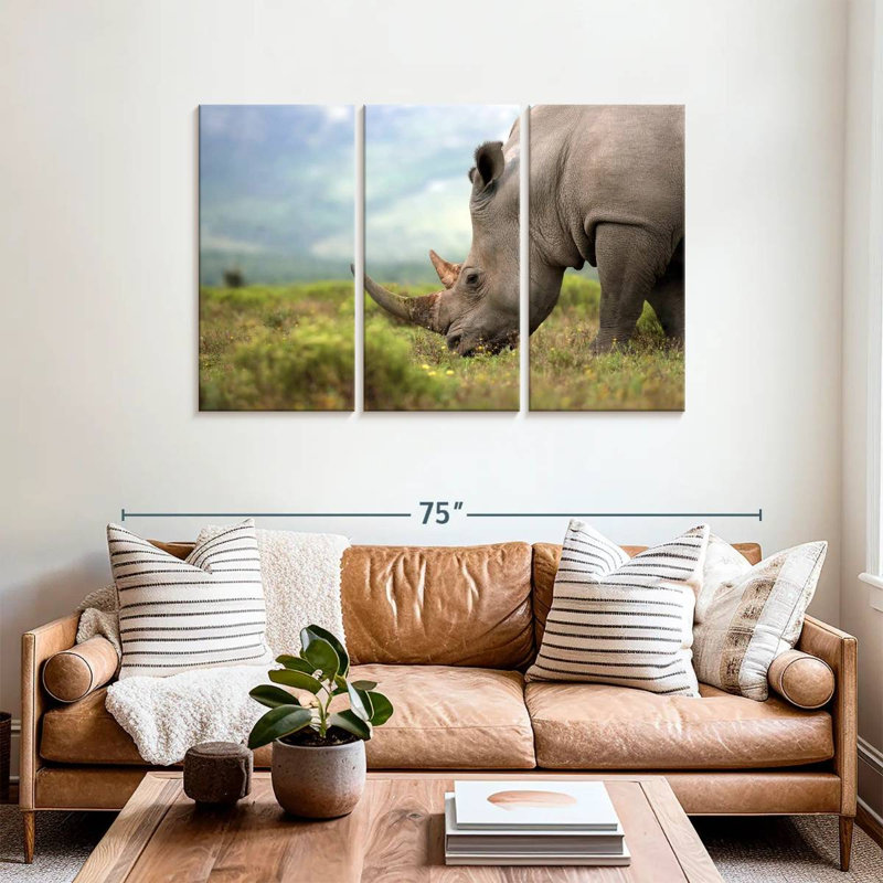 Brampt Endangered Rhinoceros, 36" H x 57" W