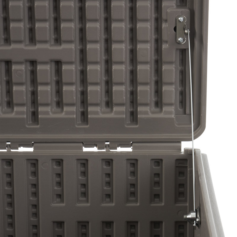 Plastic Development Group 130 Gallon Resin Outdoor Patio Storage Deck Box, Gray