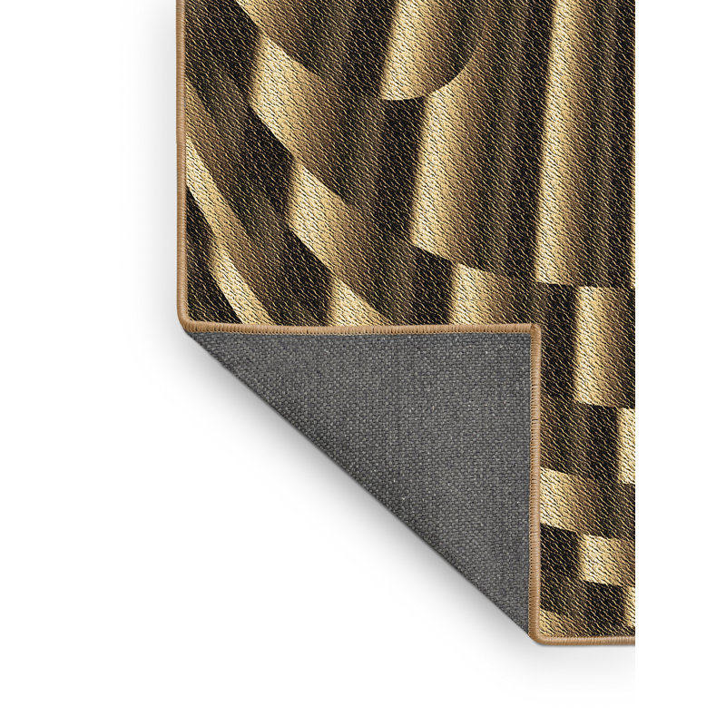 Tapis abstrait en laine beige / noir, Rectangle 2 pi x 3 pi