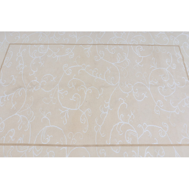 Grand tapis turc Oushak rétro beige pour la chambre à coucher ou le salon - cadeau marocain unique pour la maison