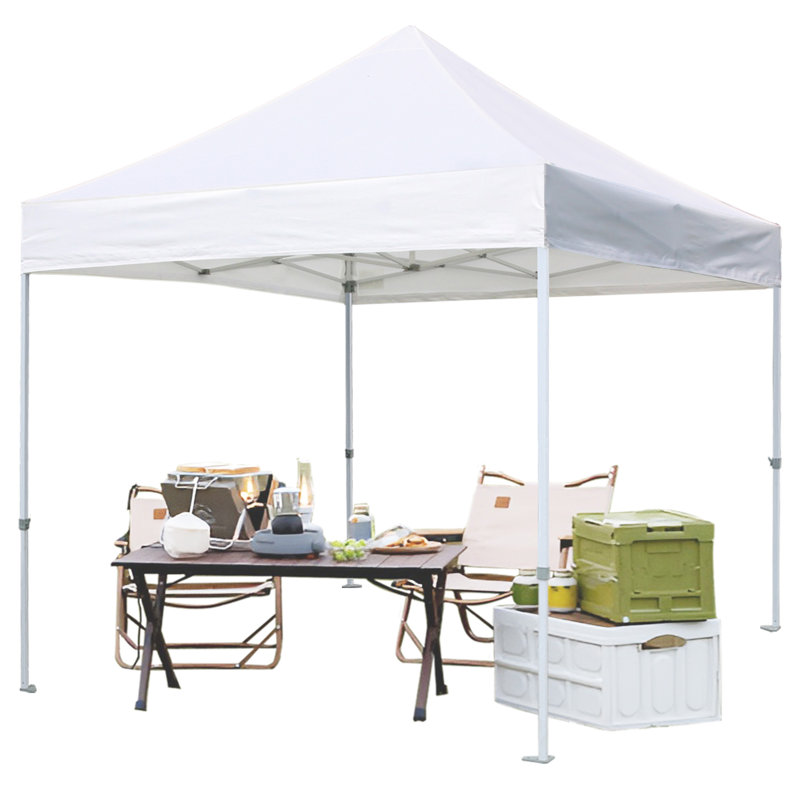 Amaziyah 96 Ft. W x 96 Ft. D Steel Pop-Up Canopy, White, 10ft x 10ft