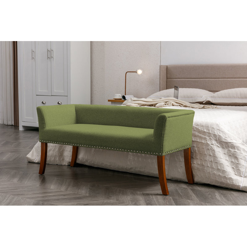 Amaiya Upholstered Bench, Green