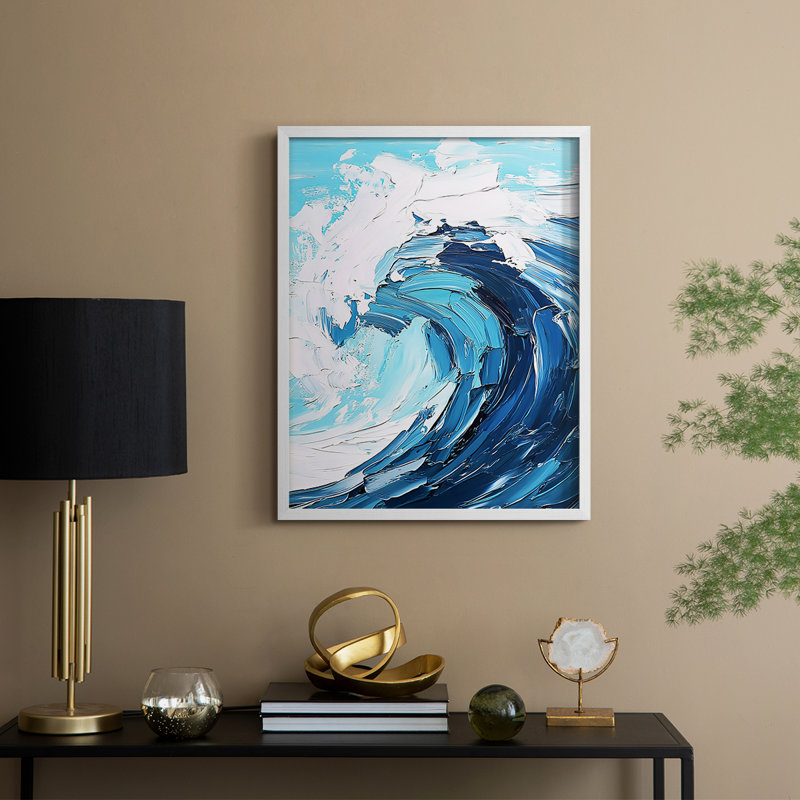 NAUTICAL Series Lxxxx, reproduction encadrée - bois massif, H 11 po x l 9 po, Blanc