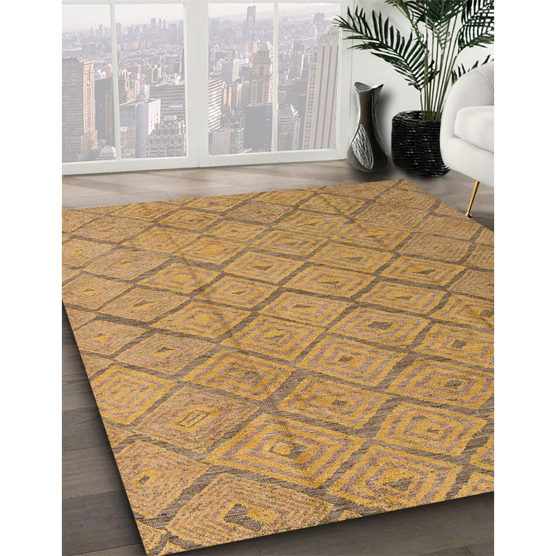 Tapis abstrait à motif abstrait moderne, Carré 8 pi