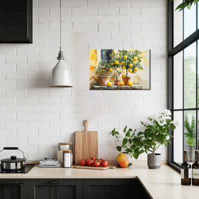 Drolet Prints, Rustic Lemon Pictures Canvas Wall Decor, Vintage Fruit Kitchen Painting Artwork Decor for Home Kitchen and Dining Room, 12x16 inches