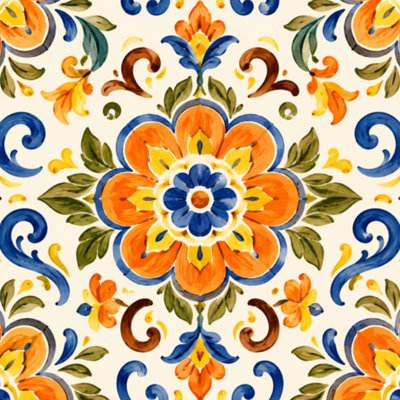Papier peint auto-adhésif à carreaux de céramique mexicain Talavera Peler and Stick