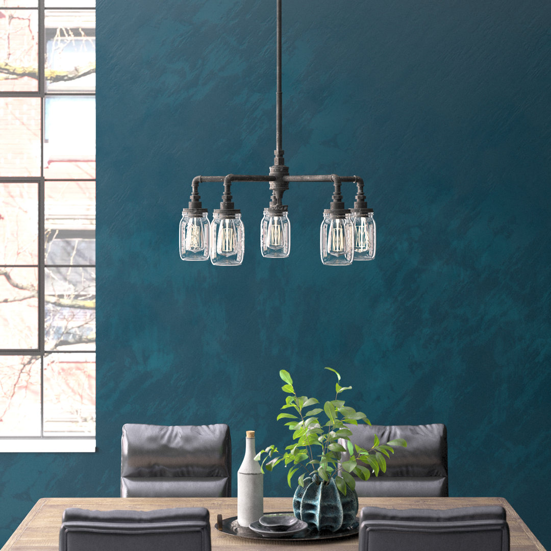 Claude 5 - Light Glass Dimmable Classic / Traditional Chandelier Steelside™