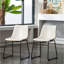2 chaises en cuir synthétique blanc rétro - siège moulé pour un confort accru, l 18,5 po x P 22,25 po H 31,5 po-371583804