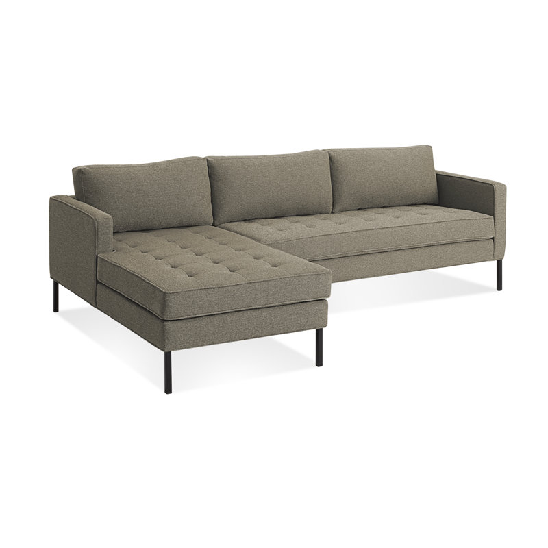Paramount Chaise Sectional, Sanford Ceramic Crossweave, Black, Left Hand Facing