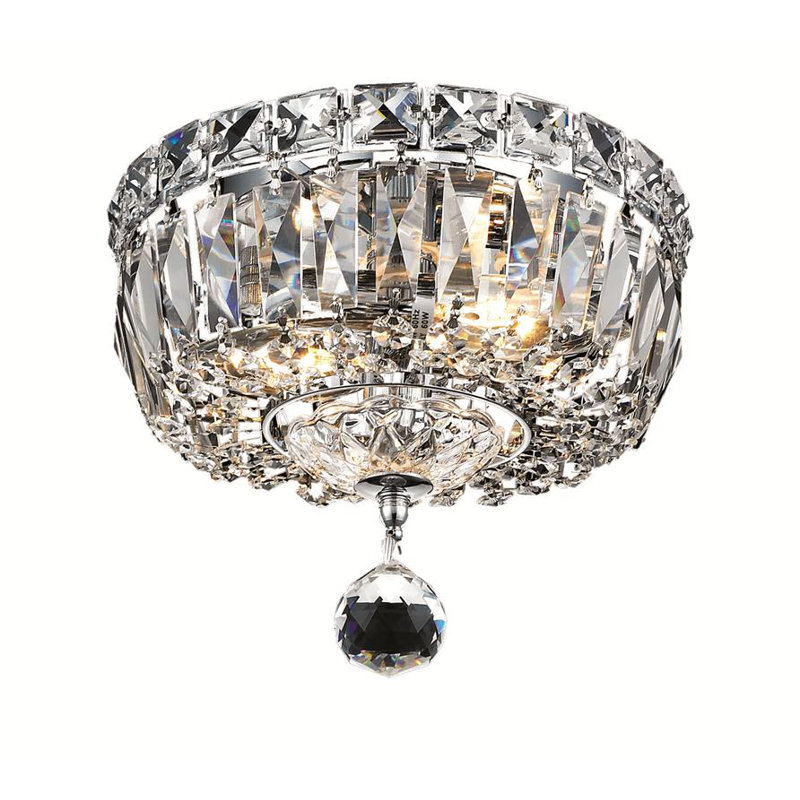 Stinnett Crystal Flush Mount, Chrome, Royal Cut