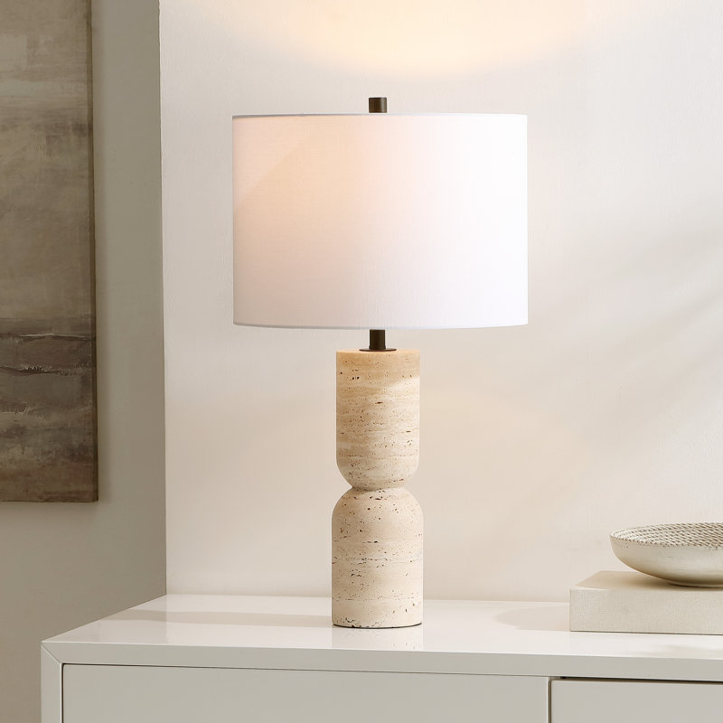 Lampe de table en pierre Jamia, Ivoire ivoire