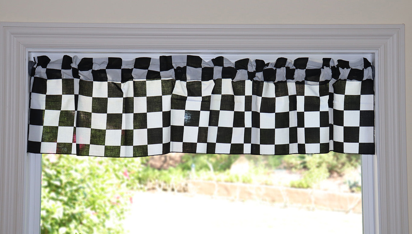 Ebern Designs Checkerboard Print Window Valance | Wayfair