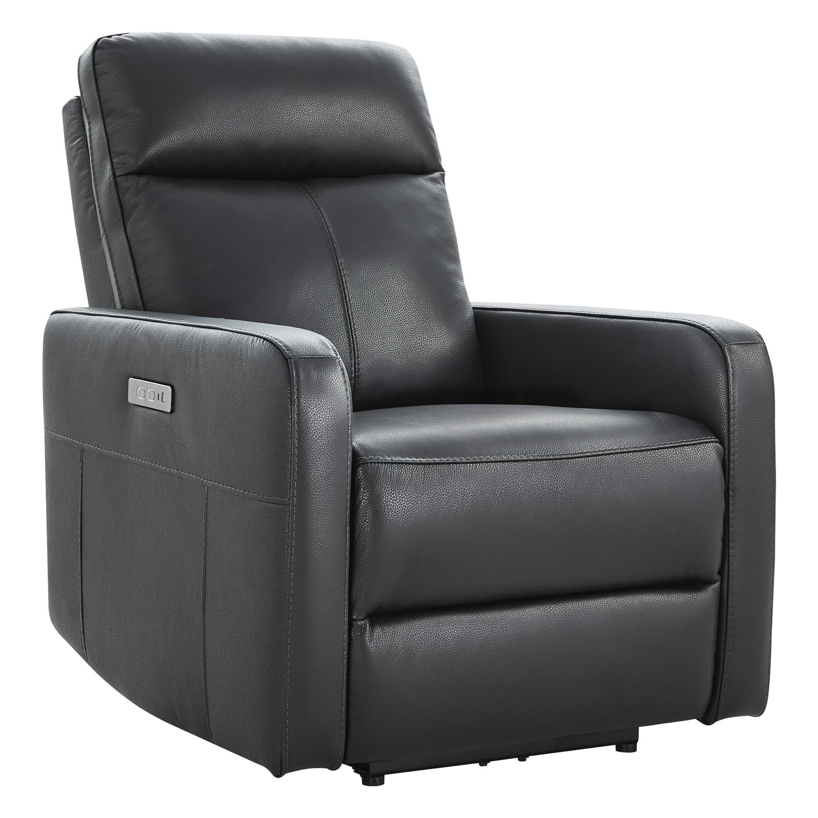 Leena 33" Genuine Leather Power Recliner, Blue