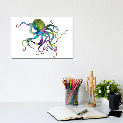 Octopus 1 Piece Wrapped Canvas Wall Art