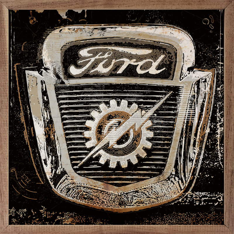 «Ford Logo Emblem 2» par Peter Horjus - reproduction flottante sur bois, H 12 po x l 12 po