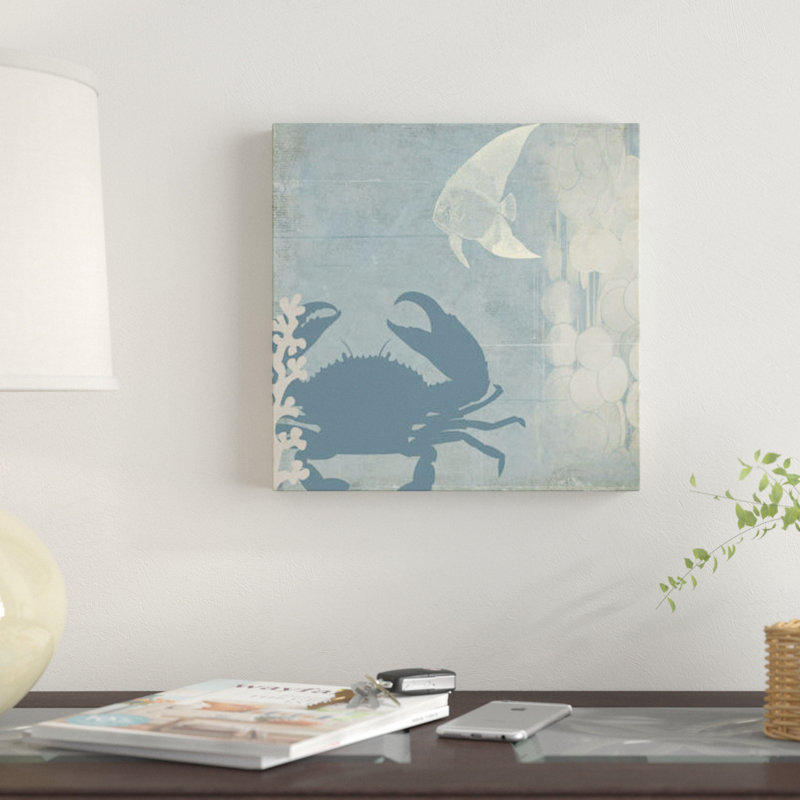 « ocean life ii », reproduction d’impression sur toile, H 12 po x l 12 po x P 1,5 po, Toile tendue, Pas de tapis