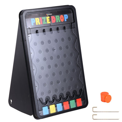 WinSpin 30"x19" Prize Drop Board Foldable Stand Disk Drop Board Game Customizable 6 Slots with 10 Pucks for Carnival Tradeshow Party