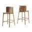Tabouret de bar d'intérieur en bois Pari, finition noyer, ensemble de 2