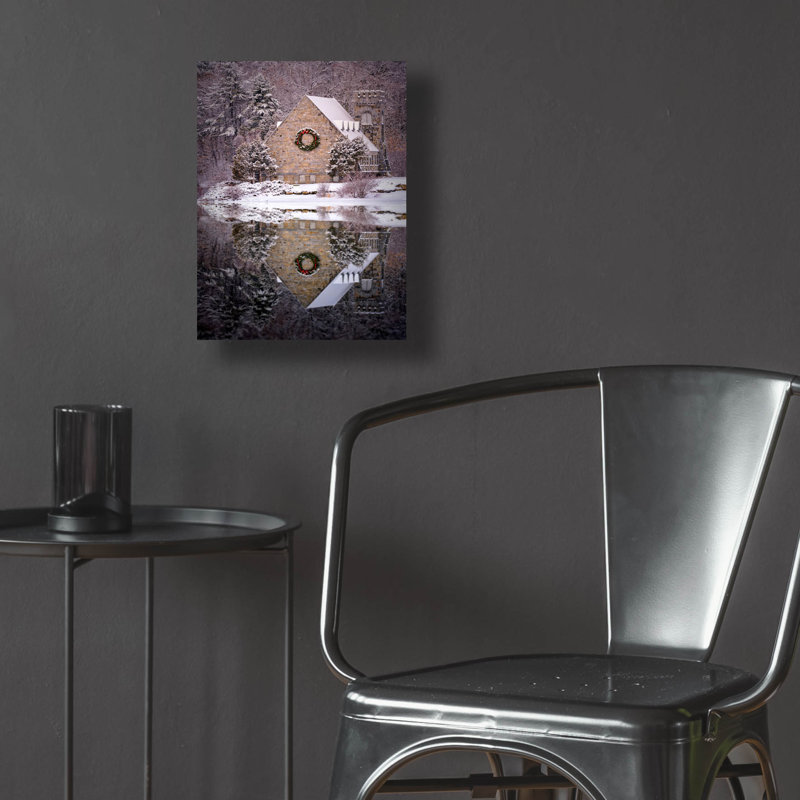 Art mural en verre Ebern Designs «Waqueett Reflection» par Rick Berk, H 16 po x l 12 po x P 0,13 po