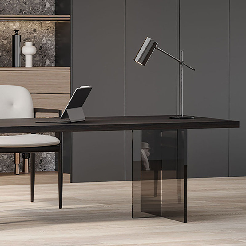 Bureau italien en acrylique minimaliste italien, H 29,5 po x l 63 po x P 27,6 po